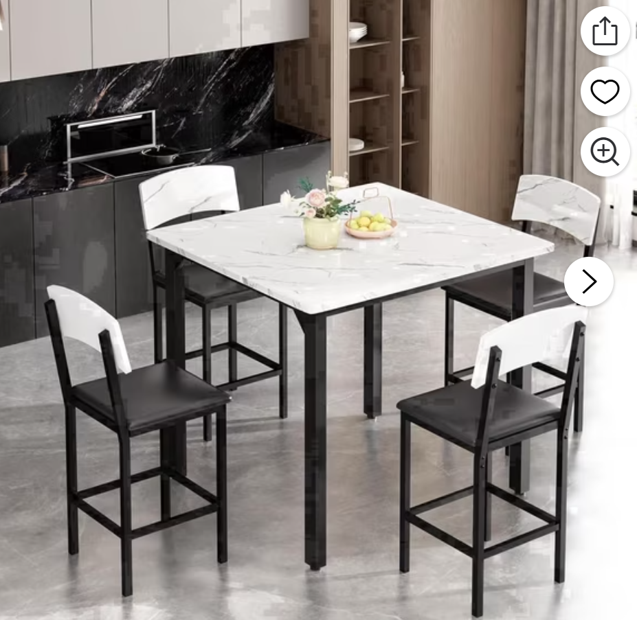 MIERES 4 Person Dining Table Set,