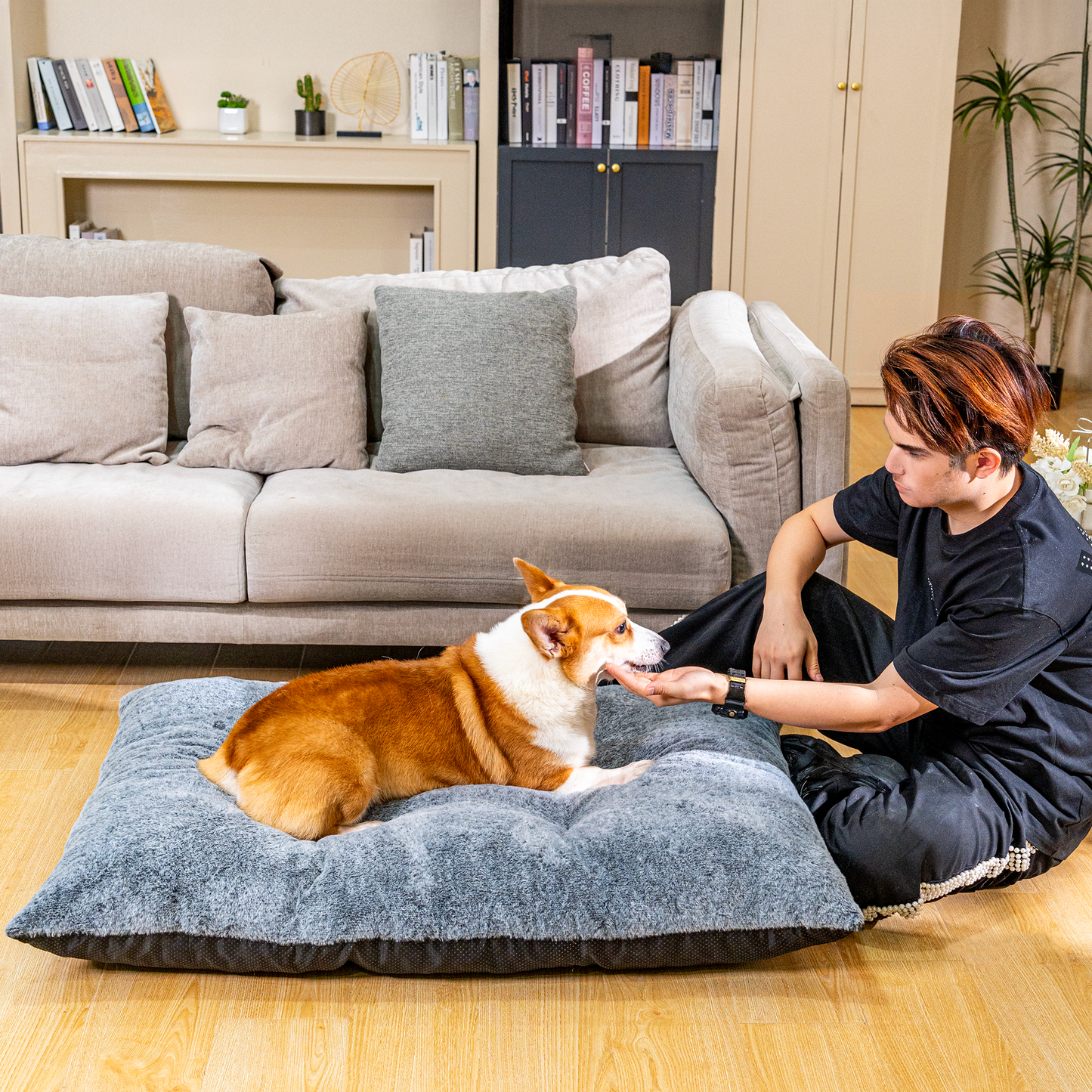 MIERES Dog Bed,Washable Dog Mats with Anti-Slip Bottom for Large and Medium Dogs