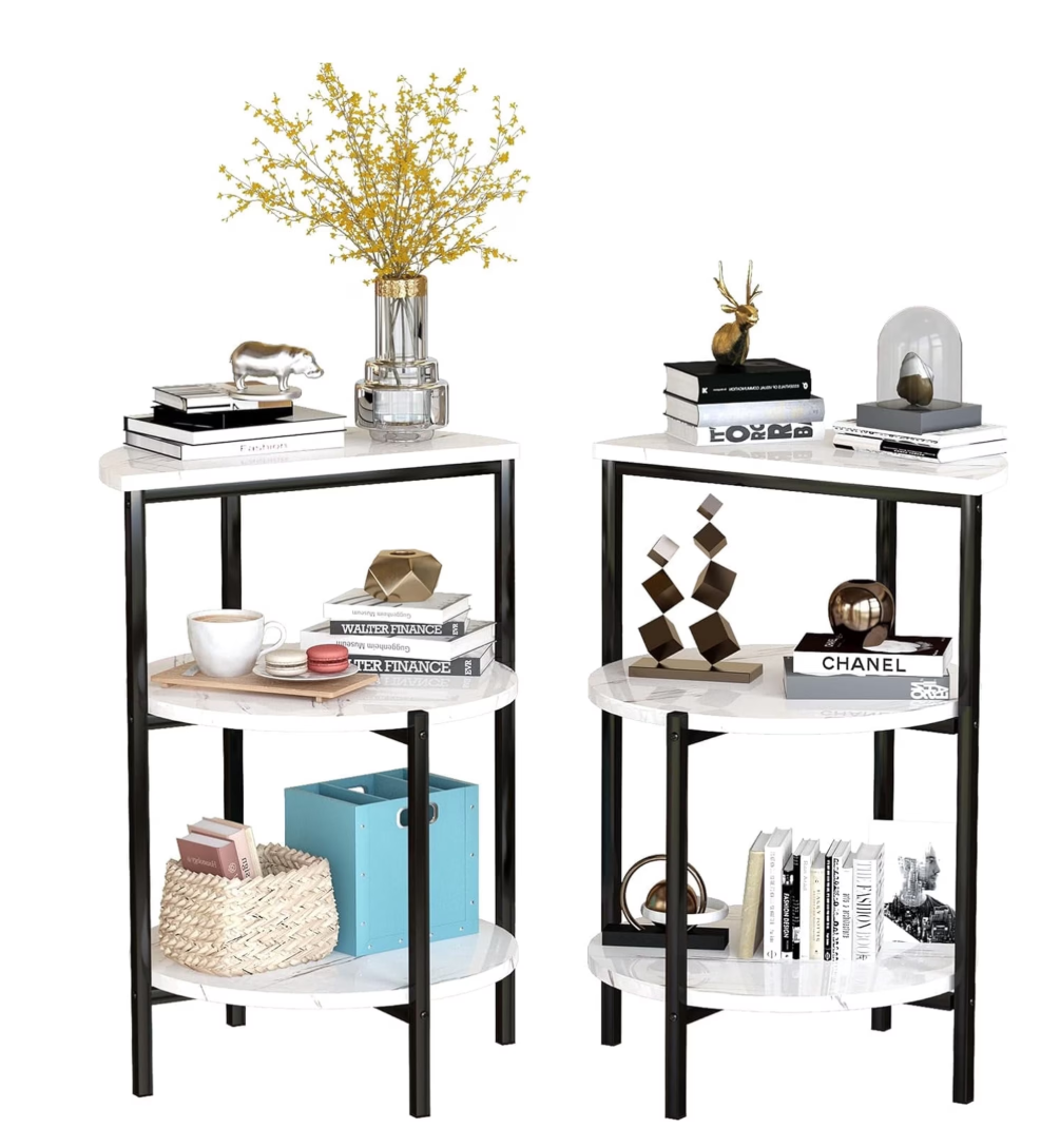 MIERES Marble Side End Table Set