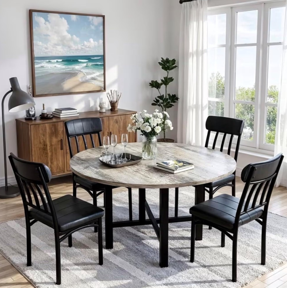 Round Dining Table Set for 4