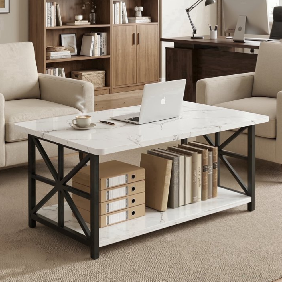 Marble-Effect Coffee Table