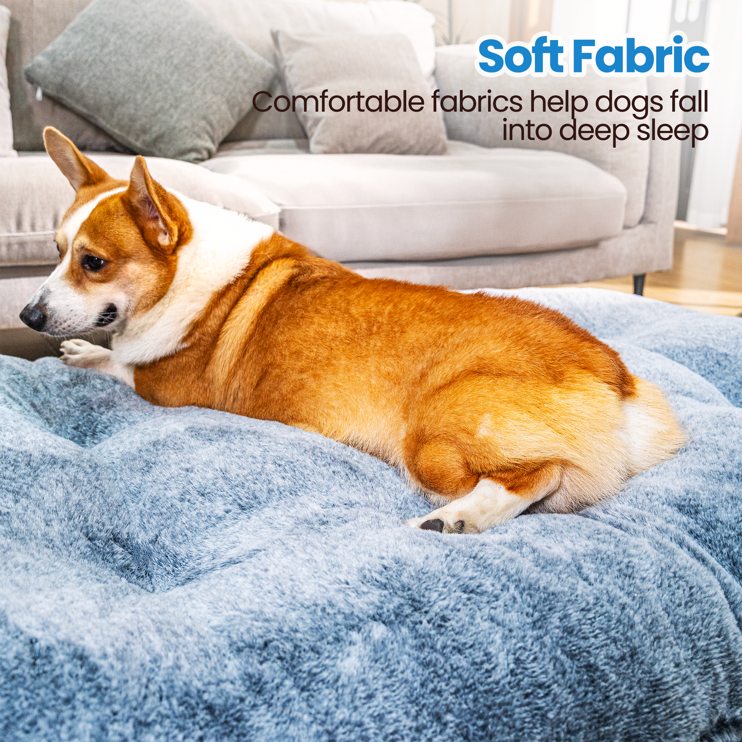 MIERES  Dog Bed,Washable Dog Mats with Anti-Slip Bottom for Large and Medium Dogs