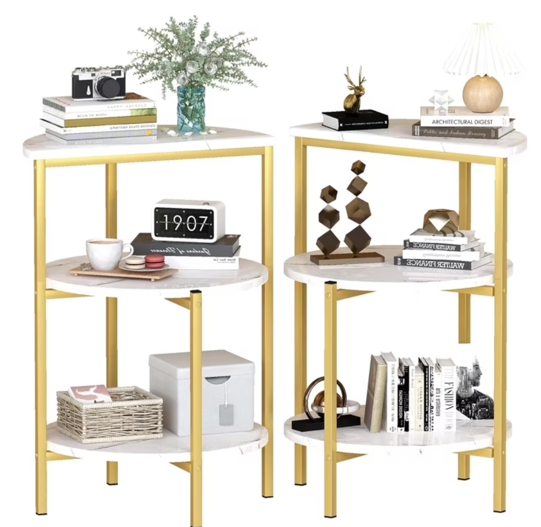 MIERES Marble Side End Table Set