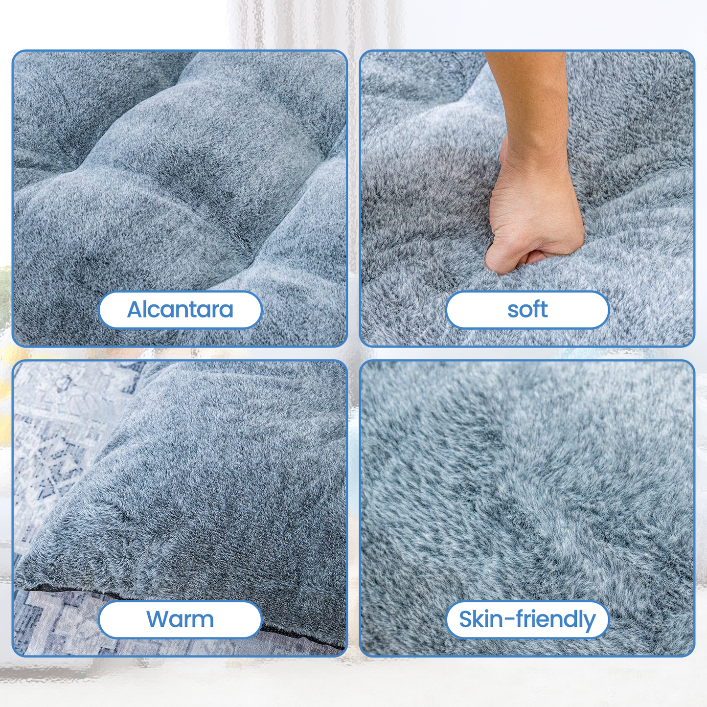 MIERES  Dog Bed,Washable Dog Mats with Anti-Slip Bottom for Large and Medium Dogs
