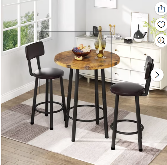 MIERES Square Marble Dining Table Set
