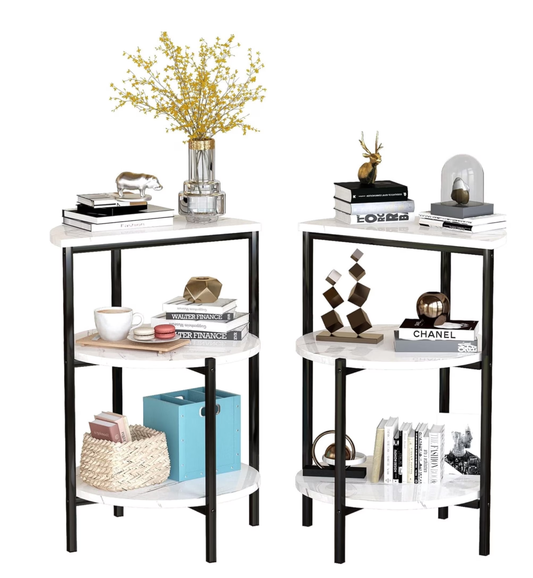MIERES Marble Side End Table Set