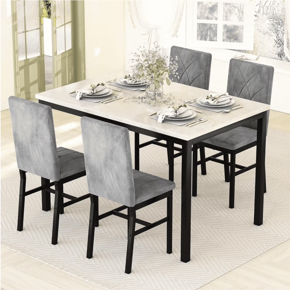 MIERES Dining Table Set for 4