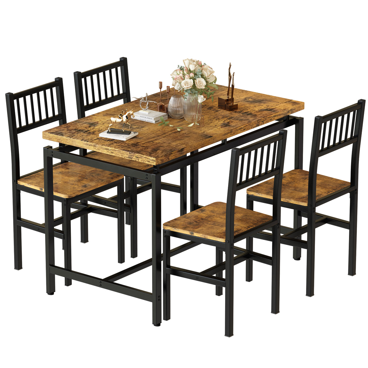 MIERES 5 Piece Kitchen Table and Chairs Set