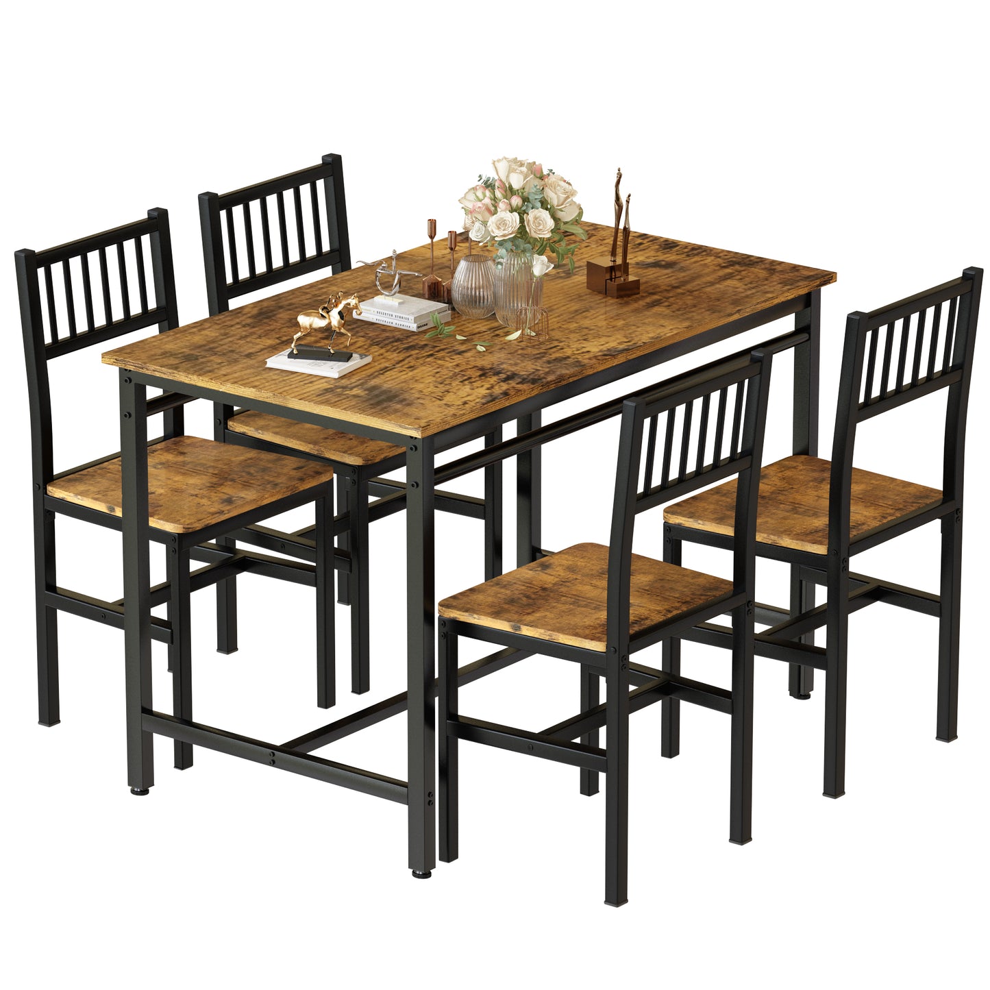 MIERES 5 Piece Kitchen Table and Chairs Set