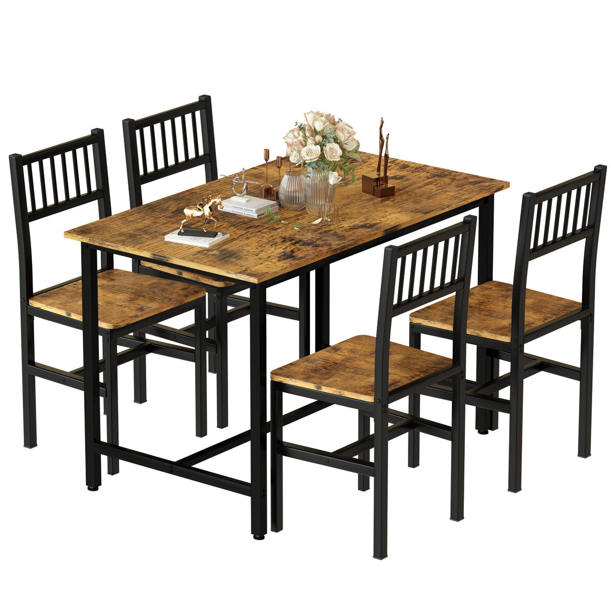 MIERES 5 Piece Kitchen Table and Chairs Set