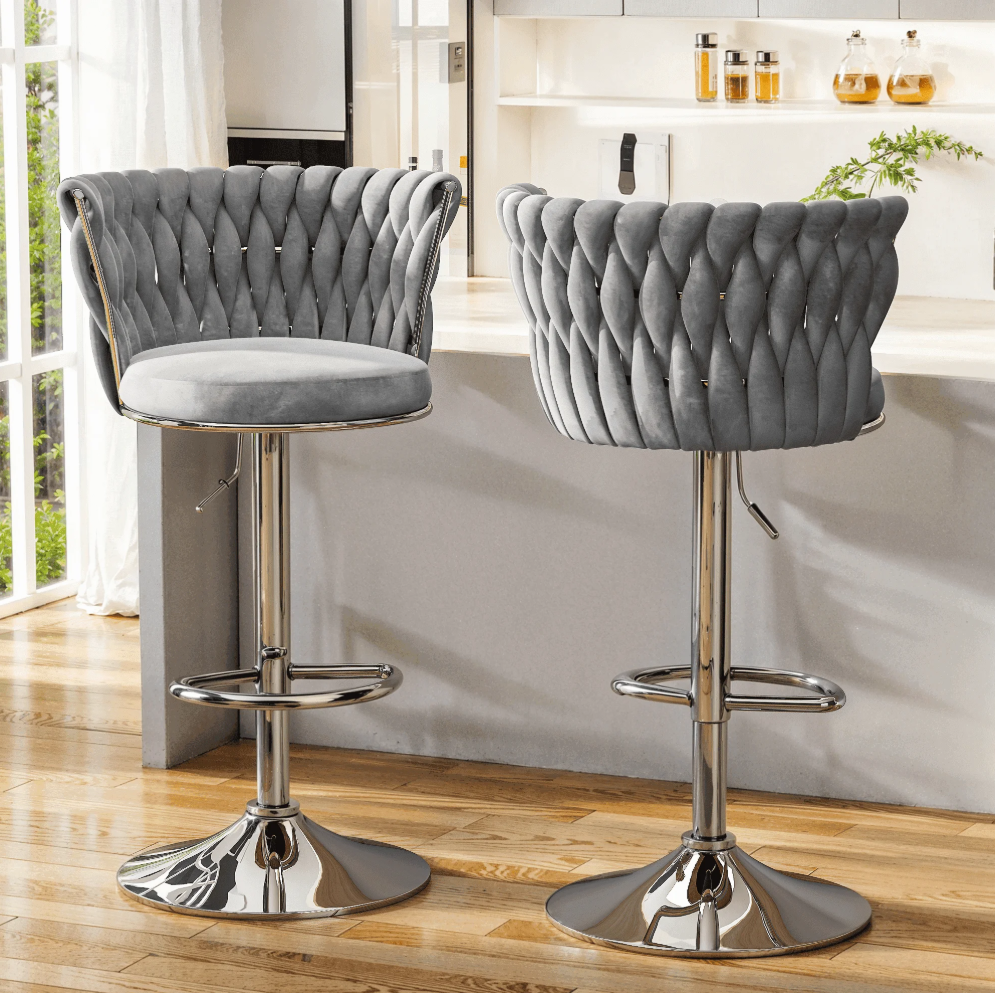 Velvet Bar Stools Set of 2