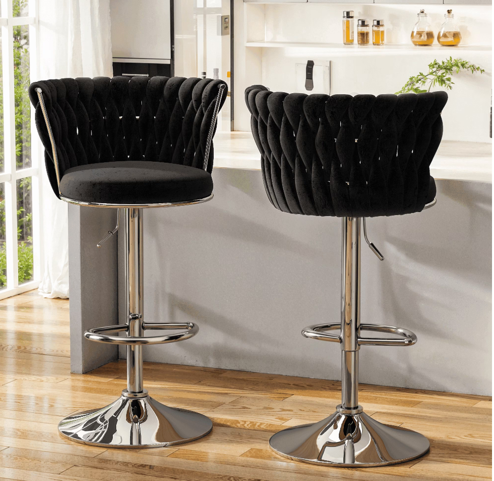 Velvet Bar Stools Set of 2