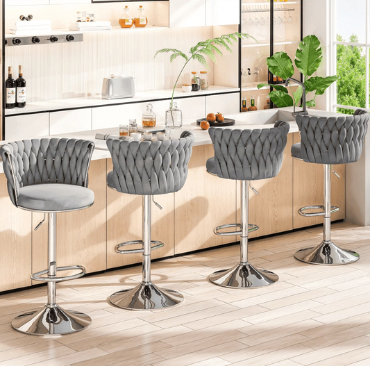 Velvet Bar Stools Set of 4