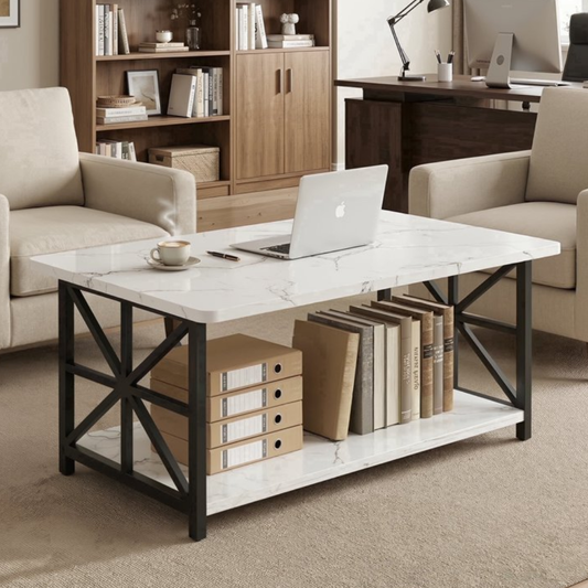 Marble-Effect Coffee Table