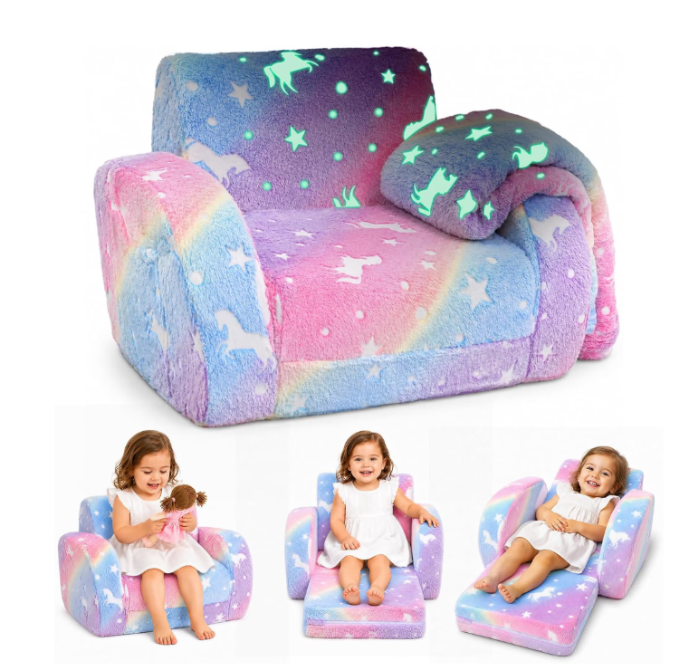 MIERES Bean Bag Sofa Chair with Handle,Lamb Fleece Beanbag Sofa for Adults,Striped Lazy Sofa Chair with Armrest,Lounger Chair for Reading Gaming Watching TV,Living Room,Bedroom，Rainbow