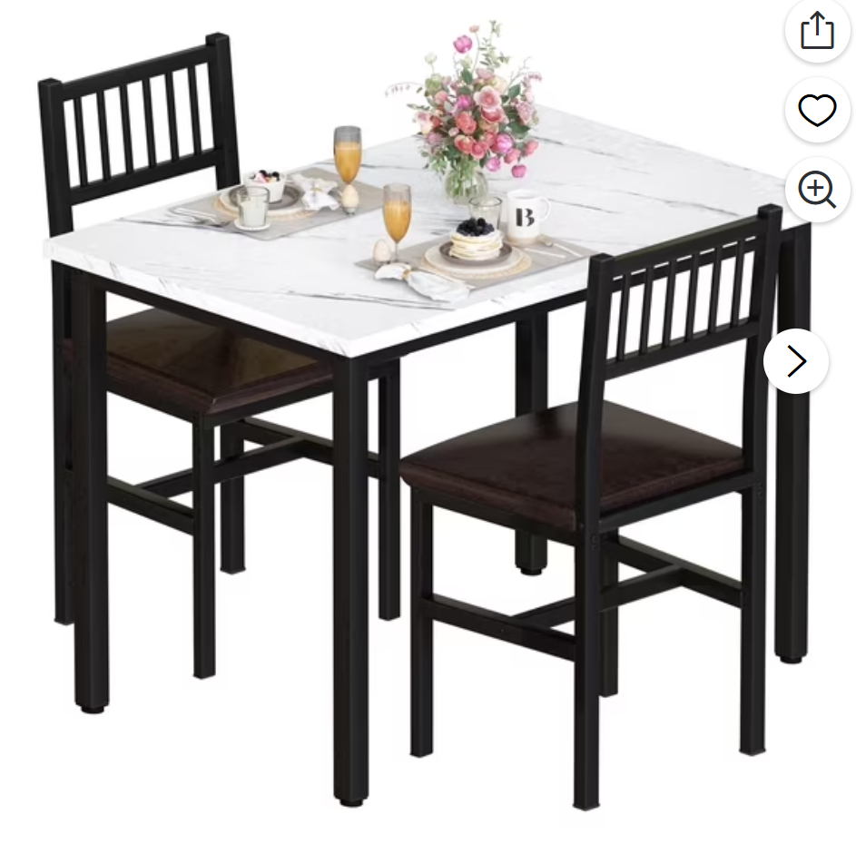 MIERES Modern Artificial Marble Dining Table Set