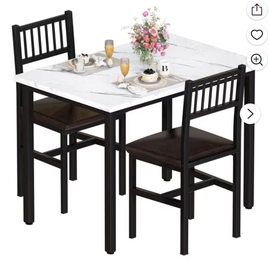 MIERES Modern Artificial Marble Dining Table Set