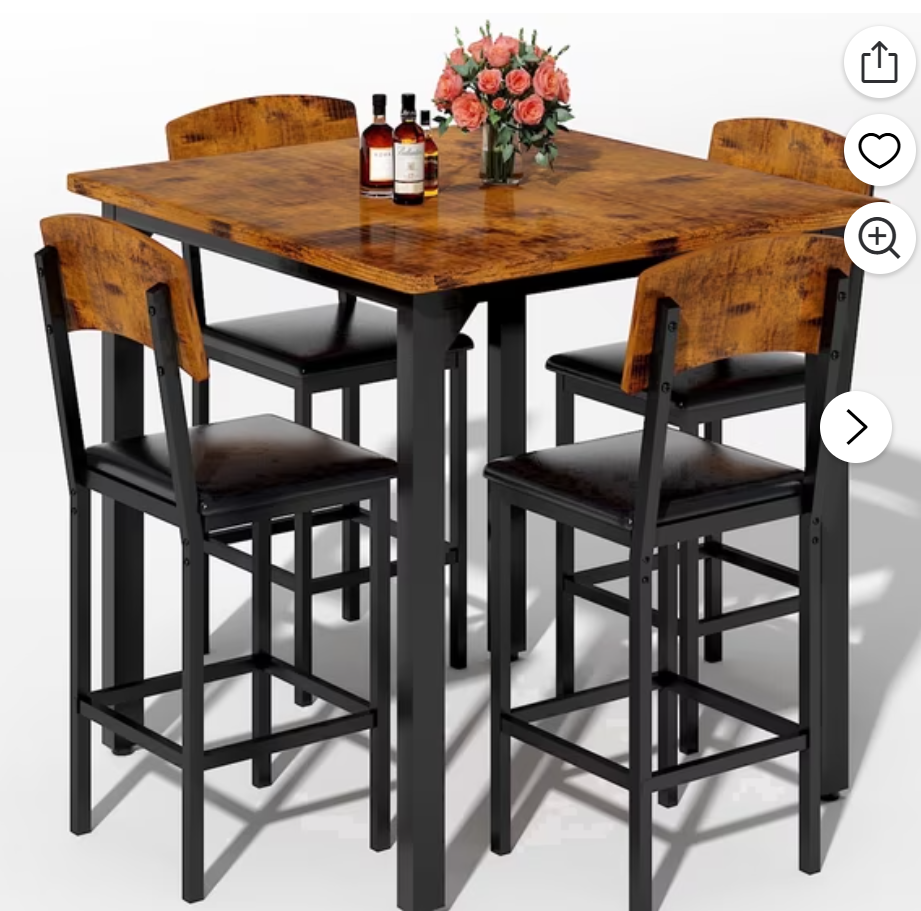 MIERES 4 Person Dining Table Set,