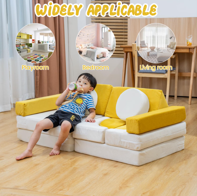 MIERES Velvet Modular Folding Couch,Flip Open Convertible Lounge Sofa Chair,Fold Out Sleeper Sofa for Apartment,Bedroom and Living Room