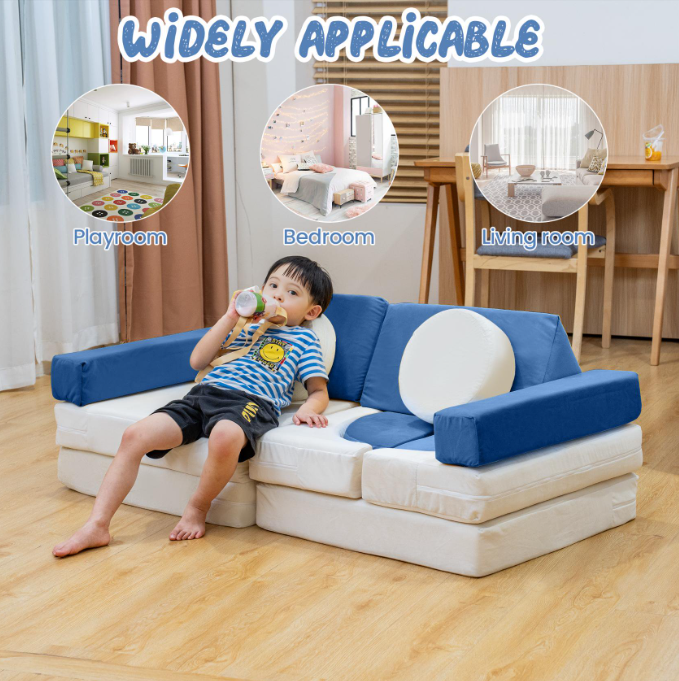 MIERES Velvet Modular Folding Couch,Flip Open Convertible Lounge Sofa Chair,Fold Out Sleeper Sofa for Apartment,Bedroom and Living Room