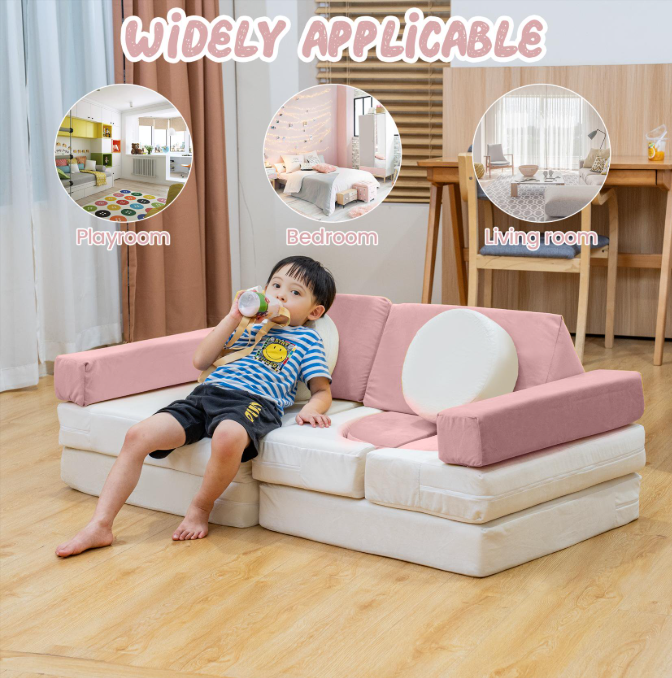 MIERES Velvet Modular Folding Couch,Flip Open Convertible Lounge Sofa Chair,Fold Out Sleeper Sofa for Apartment,Bedroom and Living Room