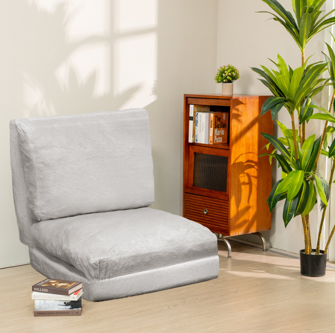 MIERES Convertible Folding Floor Sofa Bed, Soft Memory Foam Futon Lounger Couch for Living Room Bedroom