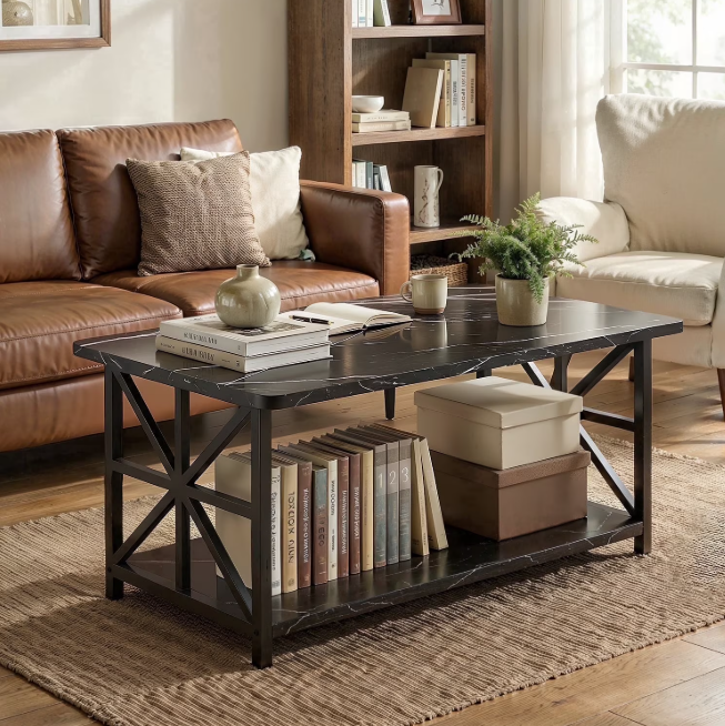 Marble-Effect Coffee Table