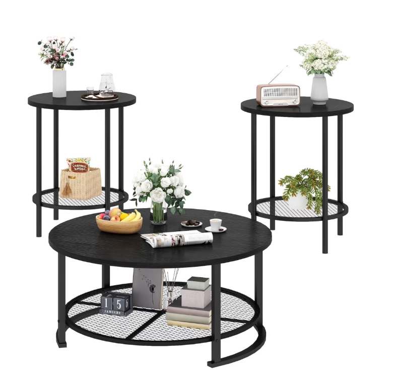 MIERES Round Coffee Table Set of 3
